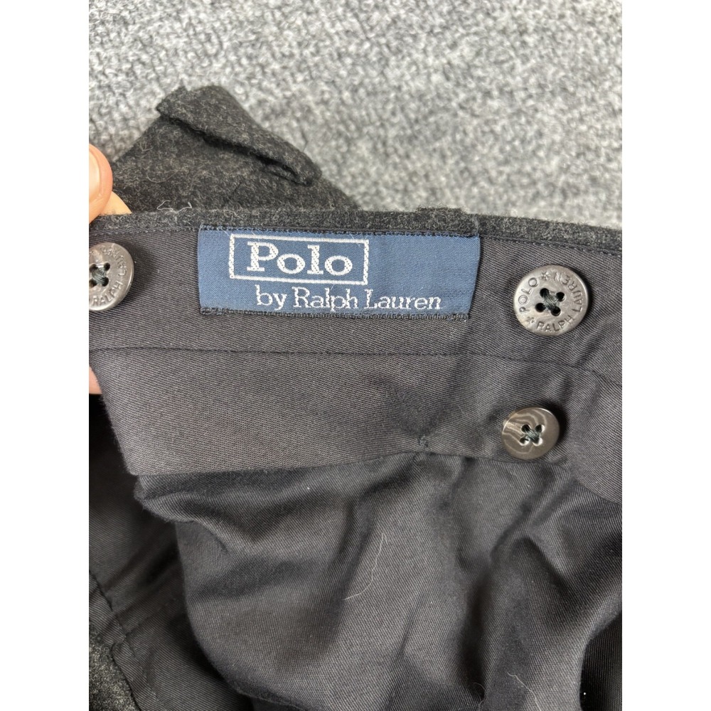 Polo Ralph Lauren Pants Mens 41R Gray Cuffed Wool Cashmere Made in Italy Vintage - Picture 3 of 7